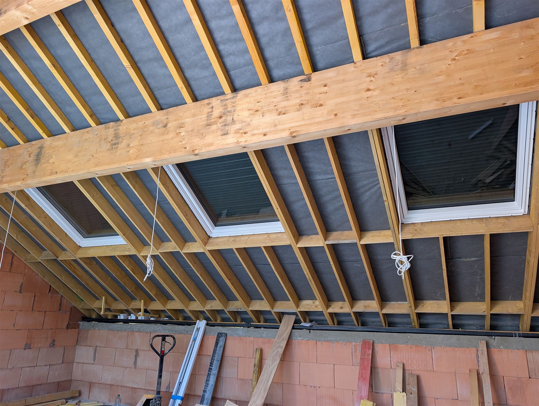 Velux installés, vue intérieure